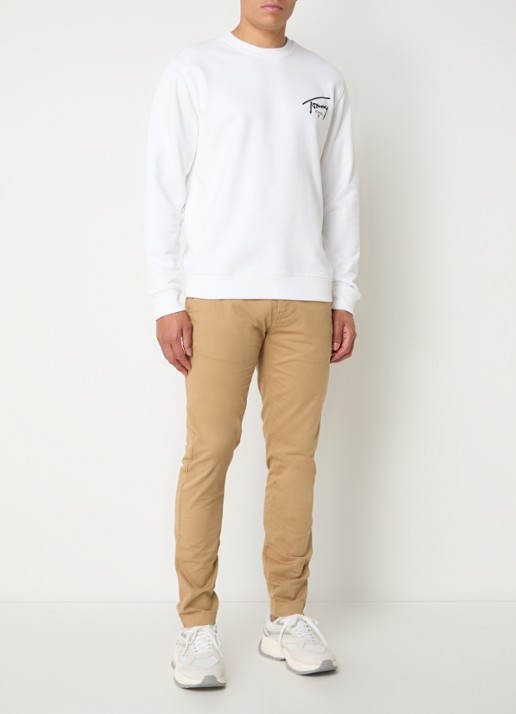 Tommy Hilfiger Scanton slim fit chino met steekzakken - voorkant 4 camel