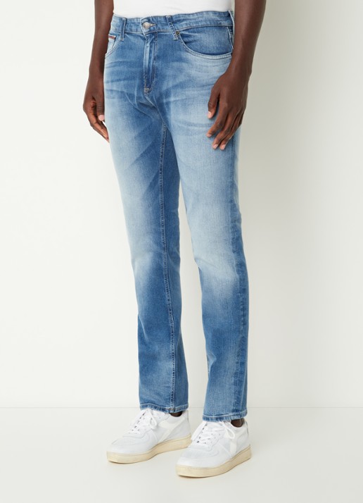 Tommy Hilfiger Scanton slim fit jeans met medium wassing - detail blauw