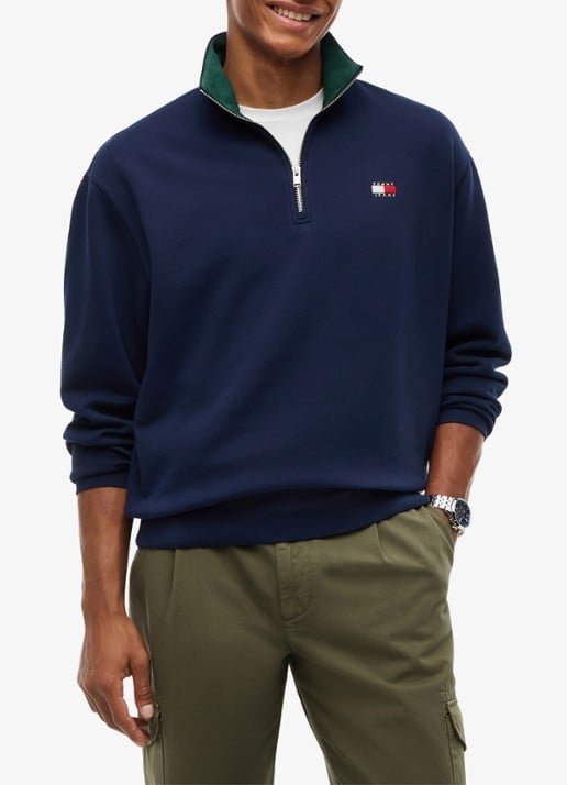 Tommy Hilfiger Schipperstrui met halve rits