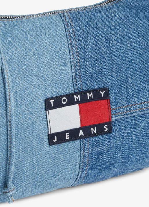Tommy Hilfiger Schoudertas met logo - detail 5 denim