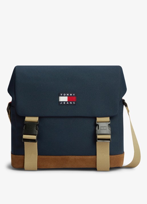 Tommy Hilfiger Schoudertas met logo - voorkant 5 donkerblauw