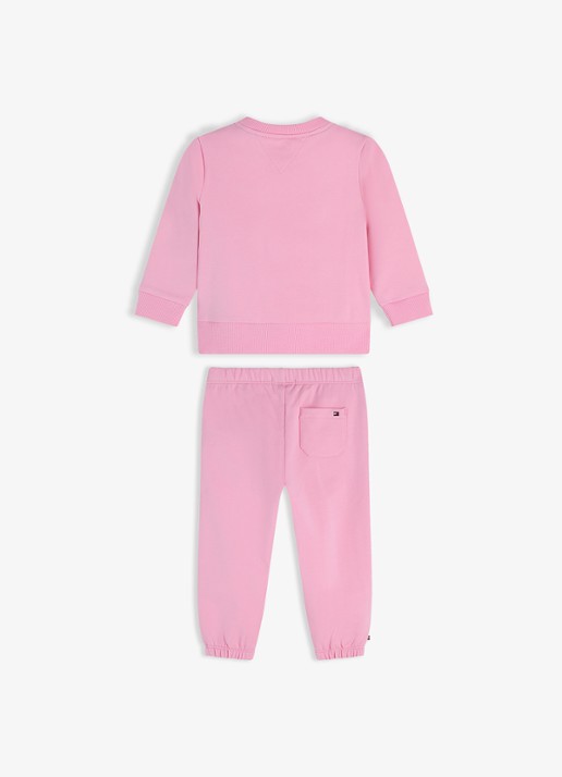 Tommy Hilfiger Set van sweater en joggingbroek met logo 2-delig - achterkant 2 lichtroze