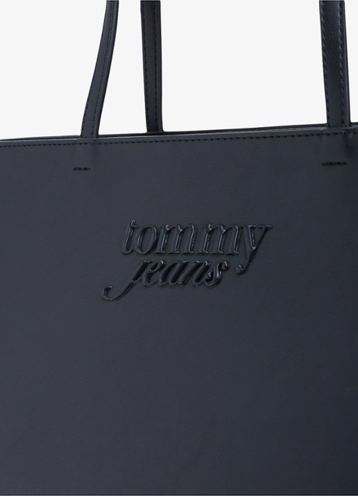 Tommy Hilfiger Shopper met logo - detail 4 zwart
