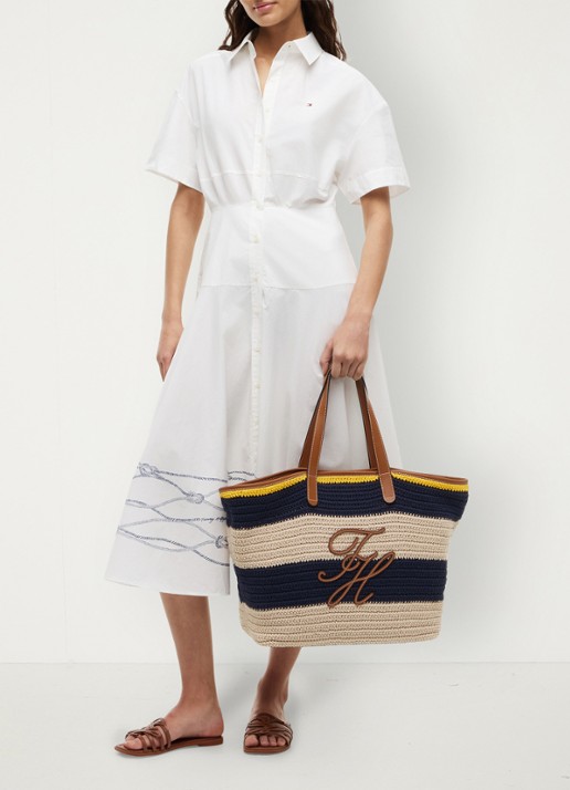 Tommy Hilfiger Shopper met logo - voorkant 5 multicolor