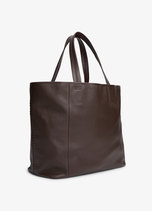 Tommy Hilfiger Shopper met logo - achterkant donkerbruin