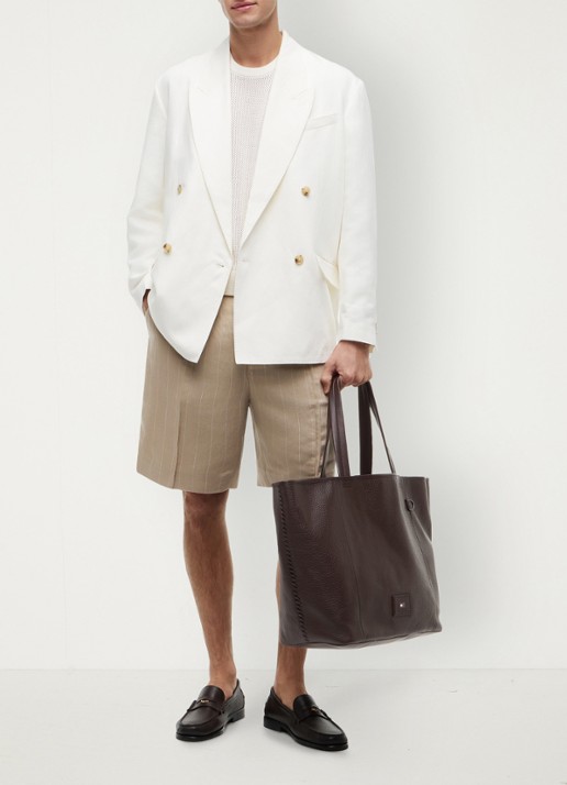 Tommy Hilfiger Shopper met logo - voorkant 5 donkerbruin