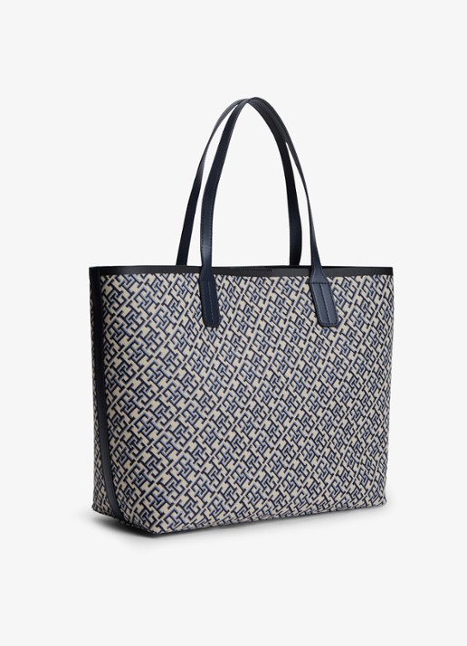 Tommy Hilfiger Shopper met logoprint - detail 3 donkerblauw