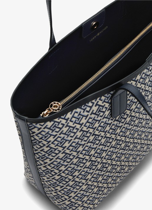 Tommy Hilfiger Shopper met logoprint - detail 4 donkerblauw