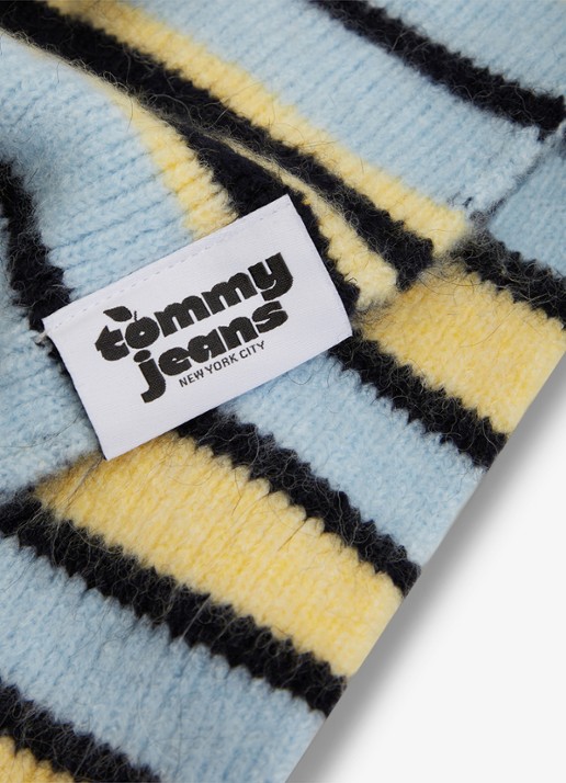 Tommy Hilfiger Sjaal in alpaca wolblend met streepdessin  - detail 3 geel