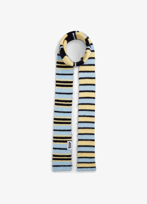 Tommy Hilfiger Sjaal in alpaca wolblend met streepdessin  - voorkant 4 geel