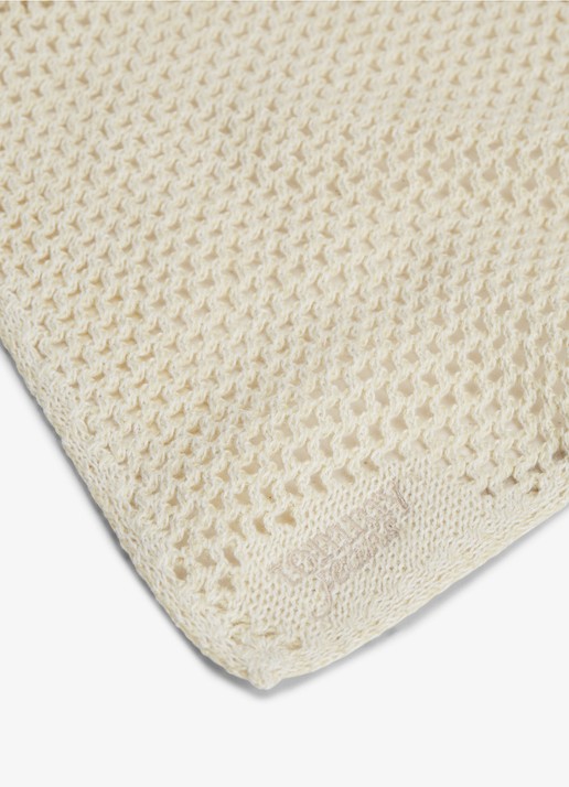 Tommy Hilfiger Sjaal met opengewerkt dessin - detail 3 creme