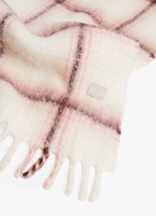 Tommy Hilfiger Sjaal met ruitdessin - detail 2 roze