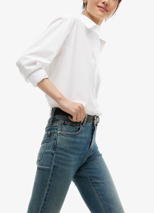 Tommy Hilfiger Skye mid waist flared jeans met steekzakken - detail 4 denim