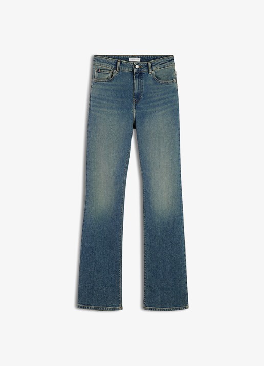 Tommy Hilfiger Skye mid waist flared jeans met steekzakken - voorkant 7 denim