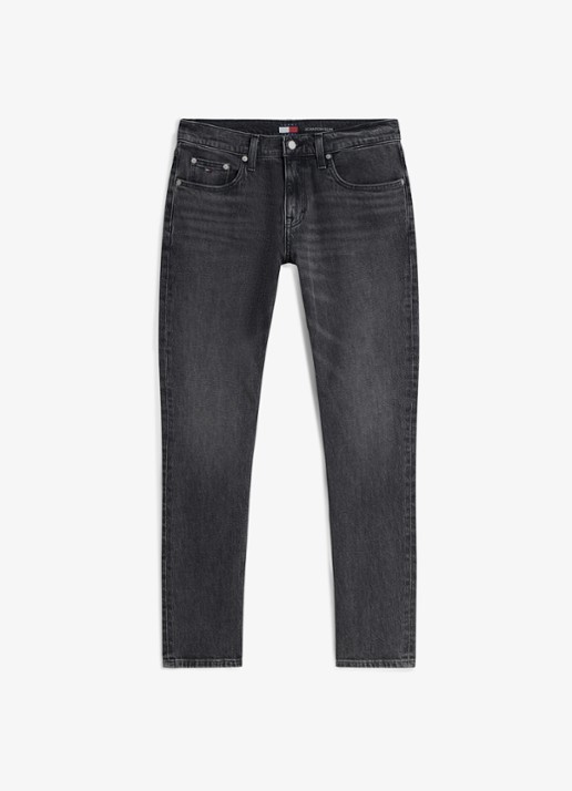 Tommy Hilfiger Slim fit jeans met gekleurde wassing - voorkant zwart