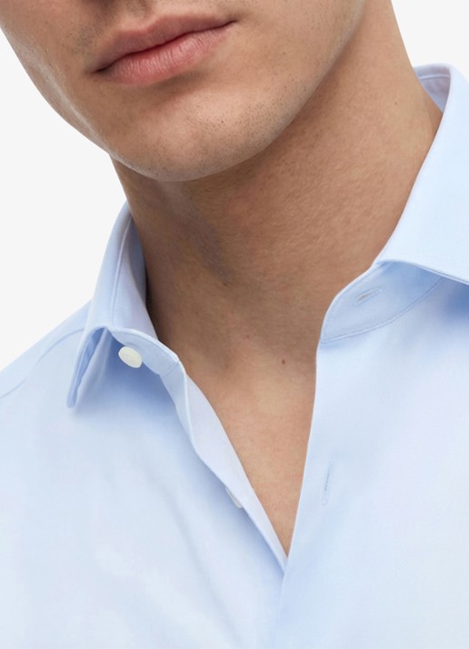 Tommy Hilfiger Slim fit overhemd met button down kraag - detail 3 lichtblauw