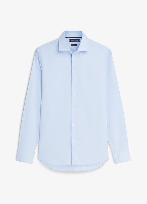 Tommy Hilfiger Slim fit overhemd met button down kraag - voorkant 4 lichtblauw