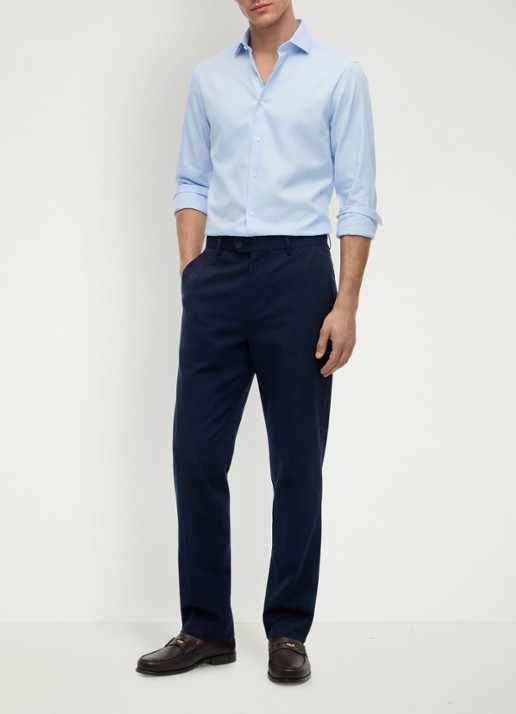 Tommy Hilfiger Slim fit overhemd met button down kraag - voorkant 5 lichtblauw