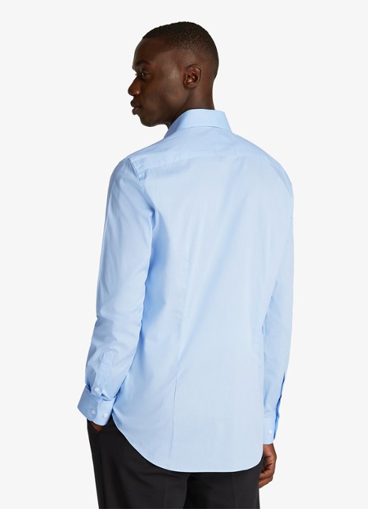 Tommy Hilfiger Slim fit overhemd met logo - achterkant 4 lichtblauw