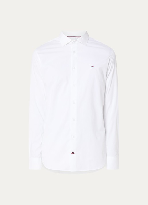 Tommy Hilfiger Slim fit overhemd met logo - voorkant 7 wit