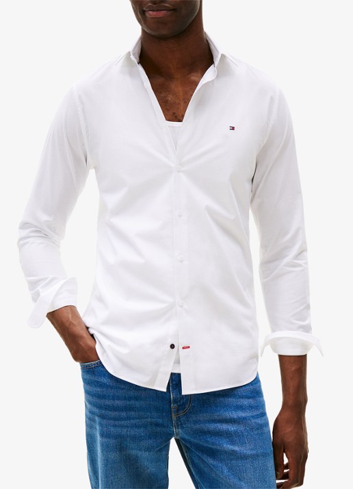 Tommy Hilfiger Slim fit overhemd met logo - detail 4 wit