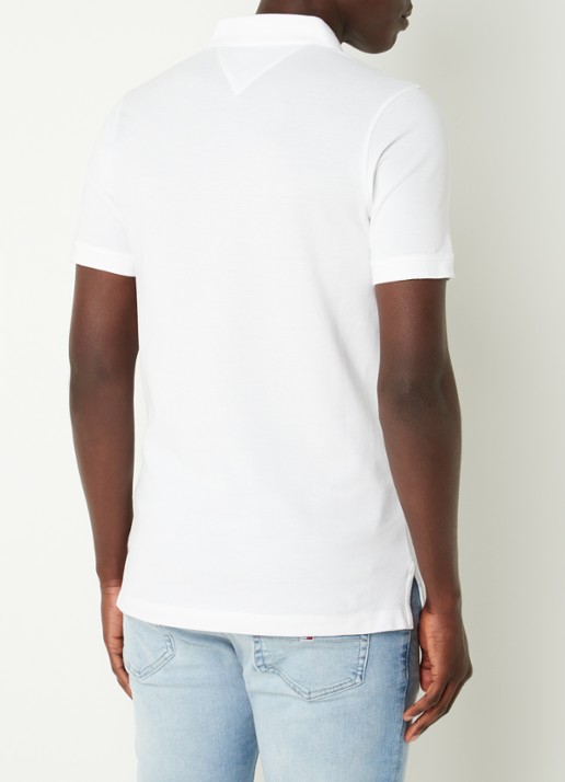 Tommy Hilfiger Slim fit polo van katoen met logo  - achterkant 4 wit