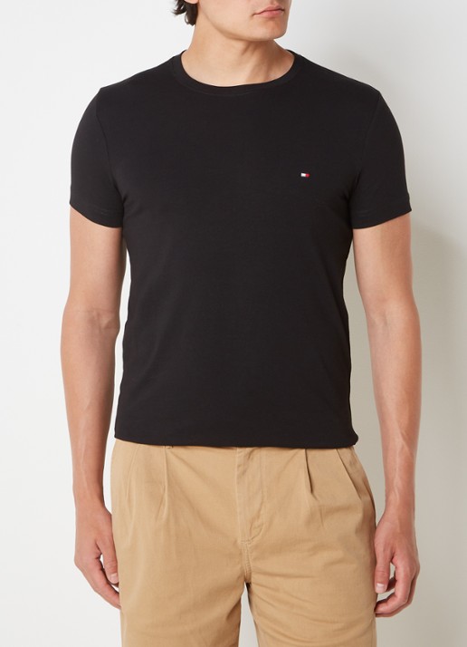 Tommy Hilfiger Slim fit T-shirt met logoborduring