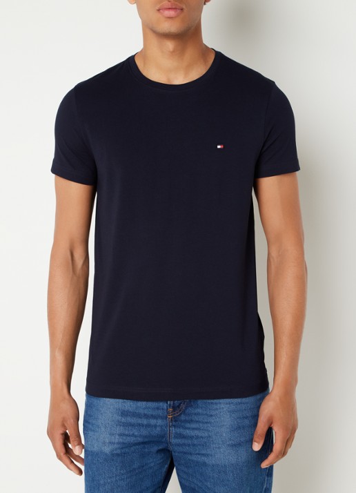 Tommy Hilfiger Slim fit T-shirt met logoborduring