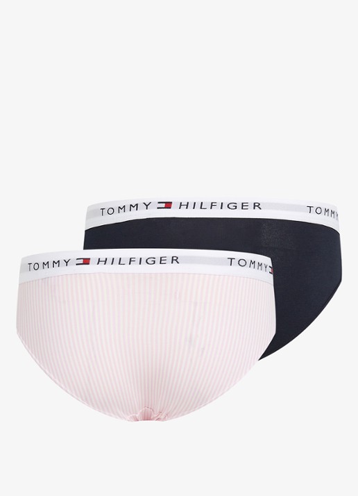 Tommy Hilfiger Slip met logoband in 2-pack - achterkant roze