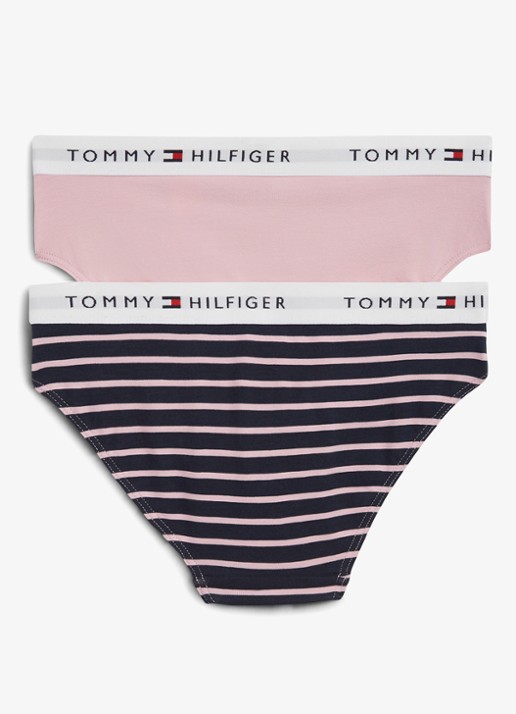 Tommy Hilfiger Slip met logoband in 2-pack - achterkant 2 donkerblauw