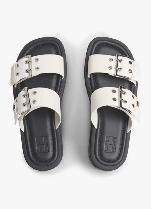 Tommy Hilfiger Slipper met gespdetail - detail 2 ivoor