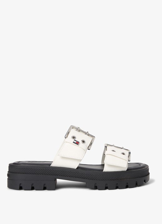 Tommy Hilfiger Slipper met gespdetail - detail 3 ivoor
