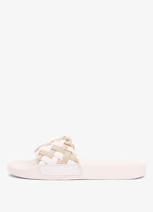 Tommy Hilfiger Slipper met gevlochten details en logo
