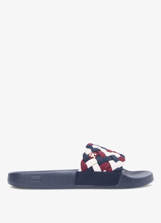 Tommy Hilfiger Slipper met gevlochten details en logo