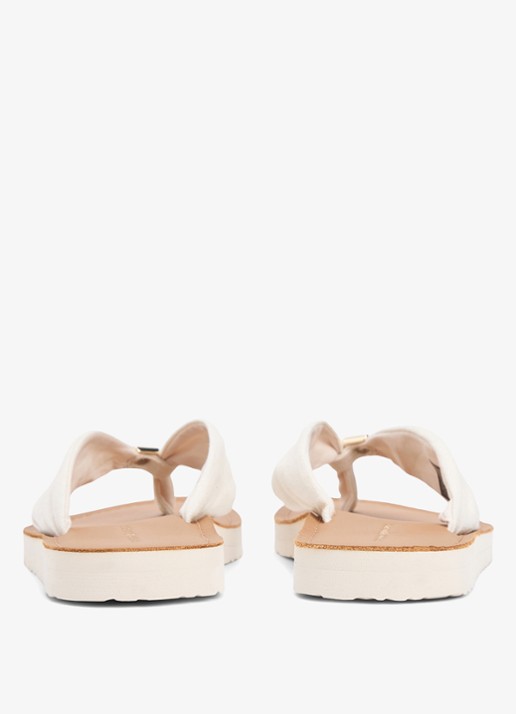 Tommy Hilfiger Slipper met logo - achterkant beige