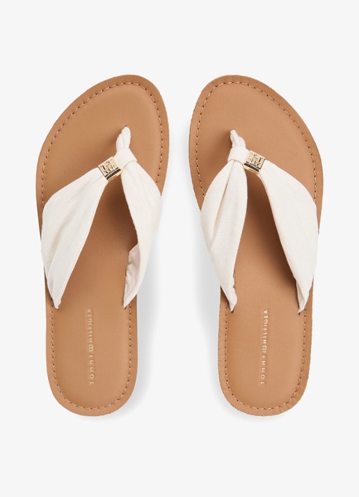 Tommy Hilfiger Slipper met logo - detail 3 beige