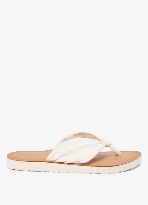 Tommy Hilfiger Slipper met logo - detail 4 beige