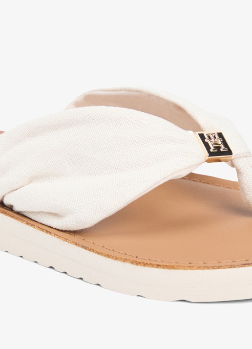 Tommy Hilfiger Slipper met logo - detail 5 beige