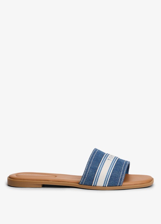 Tommy Hilfiger Slipper met logo - detail 5 blauw