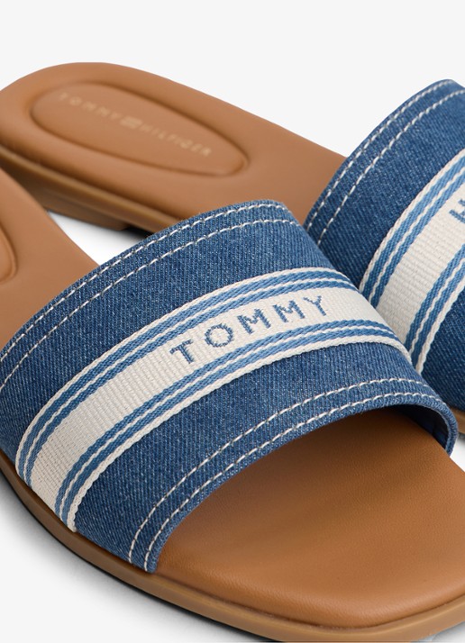 Tommy Hilfiger Slipper met logo - detail 6 blauw