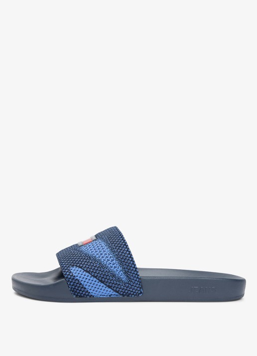 Tommy Hilfiger Slipper met logo - detail 4 donkerblauw