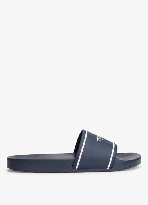 Tommy Hilfiger Slipper met logo - detail 5 donkerblauw