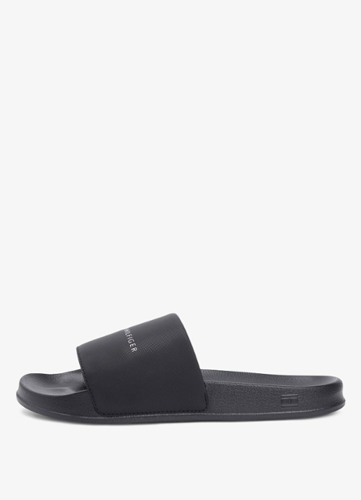 Tommy Hilfiger Slipper met logo - detail 4 zwart