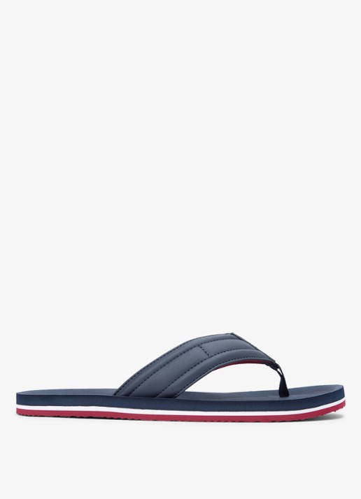 Tommy Hilfiger Slipper met logo - detail 5 donkerblauw