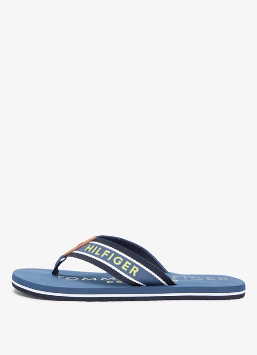 Tommy Hilfiger Slipper met logo - detail 3 blauw