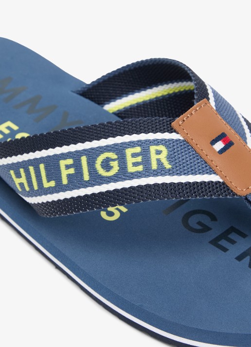 Tommy Hilfiger Slipper met logo - detail 5 blauw