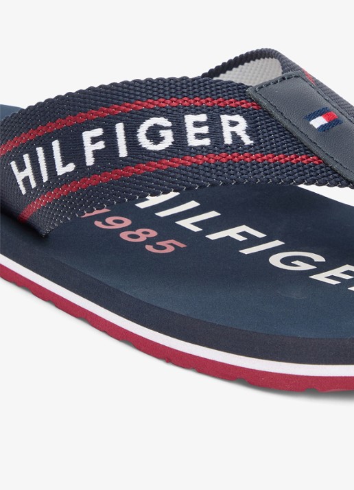 Tommy Hilfiger Slipper met logo - detail 6 lichtblauw