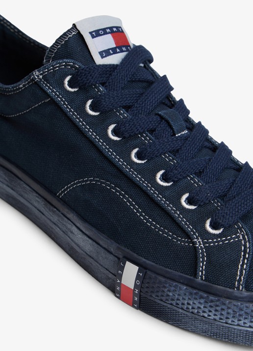 Tommy Hilfiger Sneaker met doorgestikte details - detail 4 donkerblauw