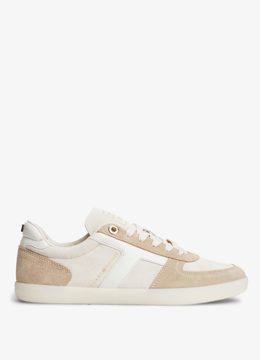 Tommy Hilfiger Sneaker met logo - voorkant creme