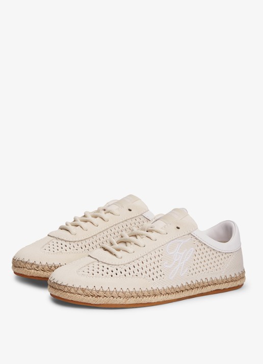 Tommy Hilfiger Sneaker met opengewerkt dessin - detail creme